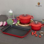 [M.v.Eisenberg] ERST IH FULL Induction Pot Pan Set – One-Piece Cast, Non-Stick, Low Moisture Cooking, Works on IH, Gas, Hot Plates & More    